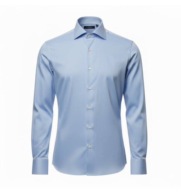 Camisa Formal Manga Larga Azul Marca ZAPICO