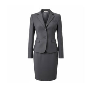 Traje Formal con Falda Dama Gris Oxford Marca ZAPICO