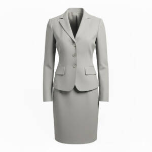 Traje Formal con Falda Dama Gris Claro Marca ZAPICO