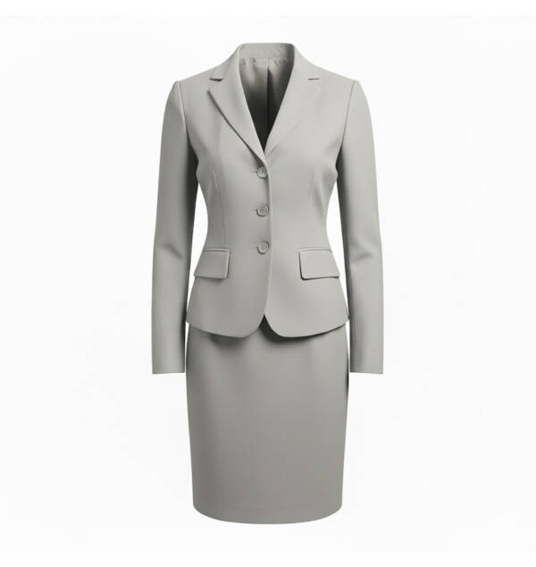 Traje Formal con Falda Dama Gris Claro Marca ZAPICO